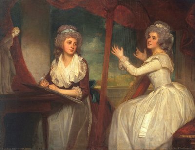Lady Caroline Spencer, luego Vizcondesa Clifden, y su hermana, Lady Elizabeth Spencer, 1786-92 de George Romney